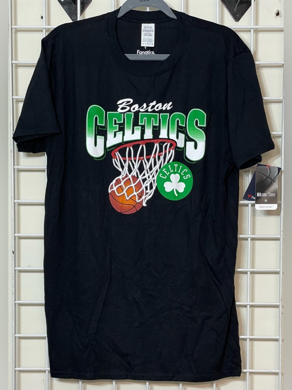 Fanatics Black Boston Celtics Graphic Tee with Green Logo New With Tags Size Lg